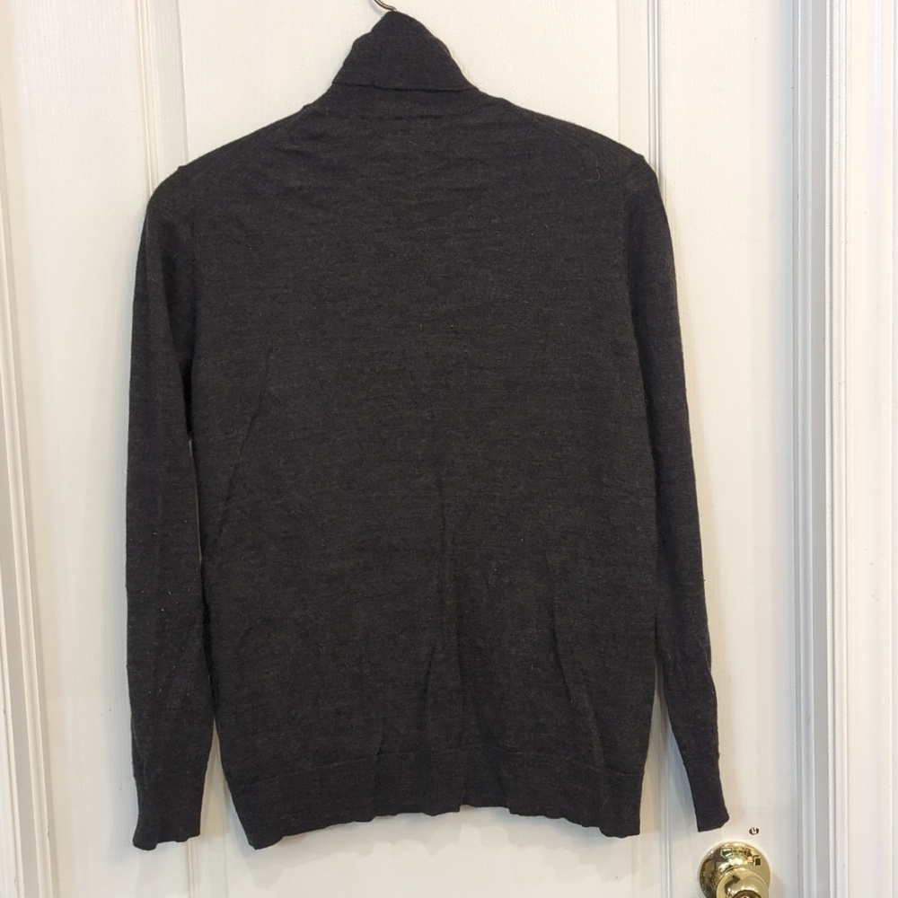 Soft Grey Marino Wool Turtle Neck Sweater - Picture 4 of 8